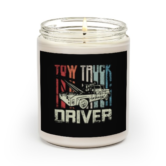 Cool Retro Vintage Tow truck Driver Scented Candles