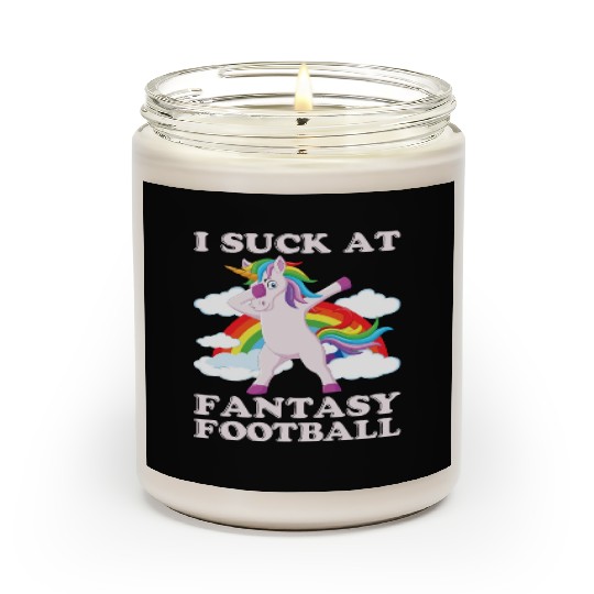 I suck at fantasy football dabbing unicorn funny Scented Candles