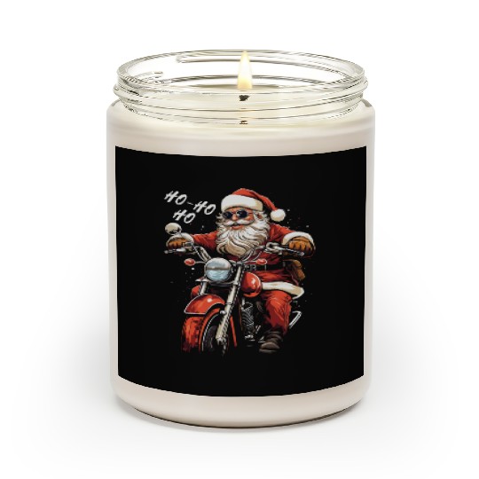 Motorcyclist Santa Claus Motorcycle Christmas Scented Candles