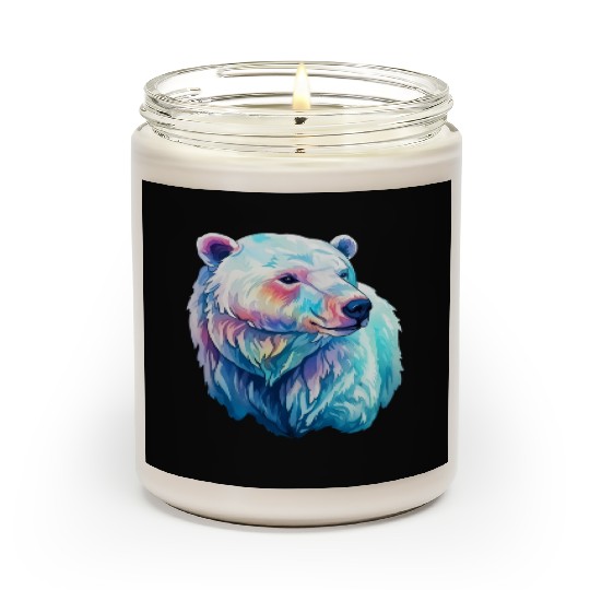 Polar Bear Roar in Winter Wonderland Watercolor Scented Candles