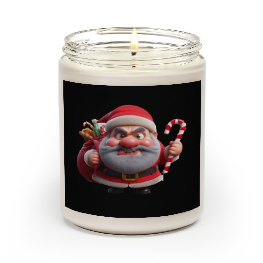 Crazy Santa with Candy Canes Scented Candles