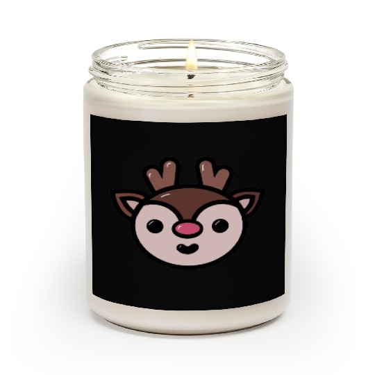 Reindeer Face Scented Candles