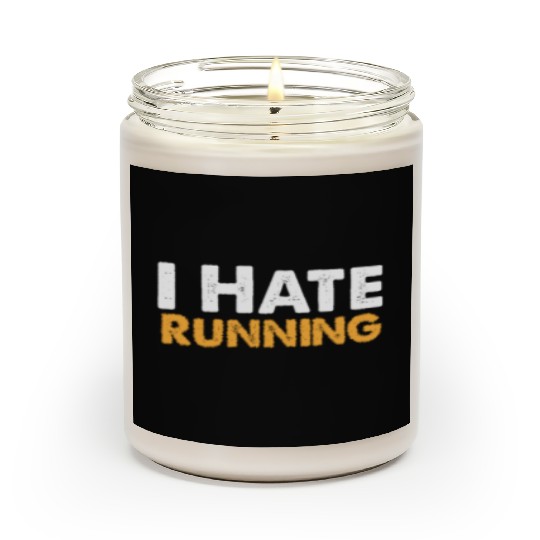 Mens I Hate Running Scented Candles Funny Sarcastic