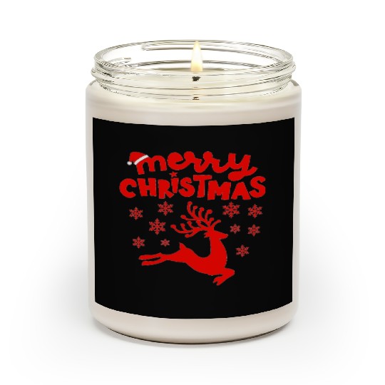 Merry Christmas Reindeer Scented Candles