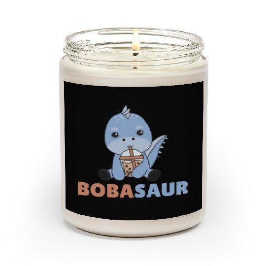Bobasaur Boba Dinosaur Dino Bubble Tea Scented Candles