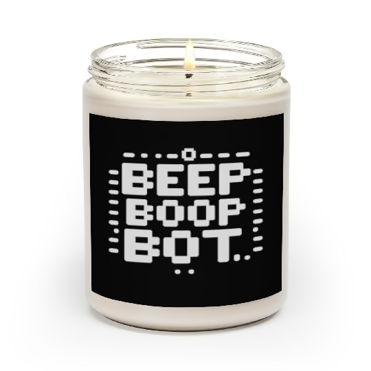 Beep Boop Bot - Retro 8-bit Robot Typography Scented Candles