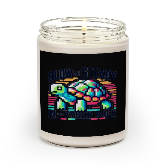 Cyber Turtle - Slow and Steady in 8-bit Color Scented Candles