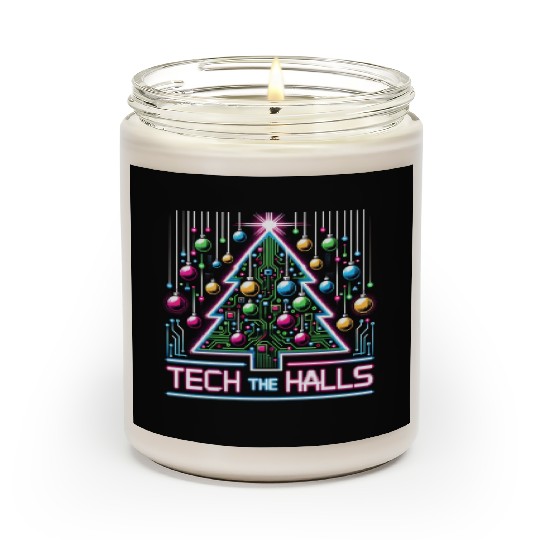 Tech the Halls - Christmas Tree in 8-bit Neon Scented Candles