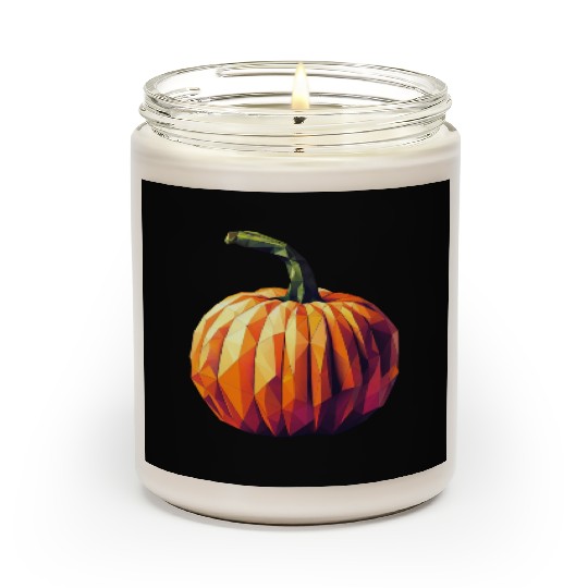 Autumn Magic: Geometric Pumpkin in Polygon Art Scented Candles