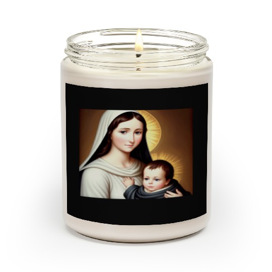 Mother Mary and Baby Jesus Scented Candles