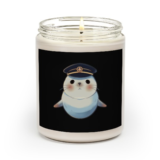 Seal Sailor Cap Boat Captain Cap Boating Seal Scented Candles