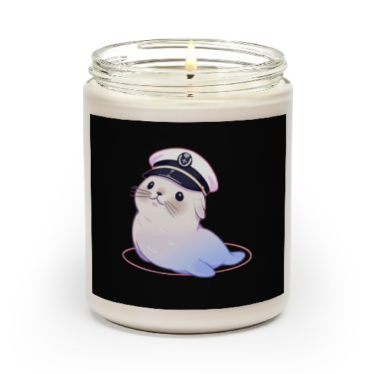 Seal Sailor Cap Boat Captain Cap Boating Seal Scented Candles