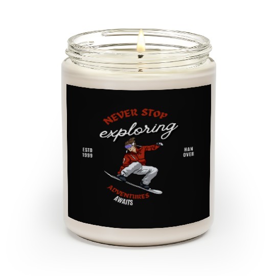 "Winter Wonderland Thrills: Snowboarder's Paradise Scented Candles