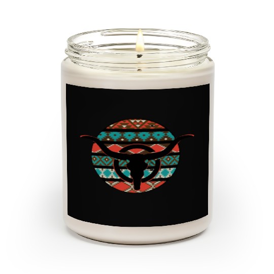 Retro Cow Skull Scented Candles