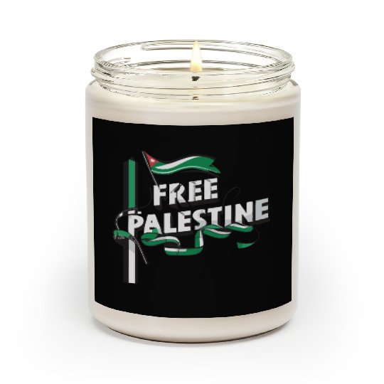 I Love Free Palestine Flag Save Gaza Scented Candles