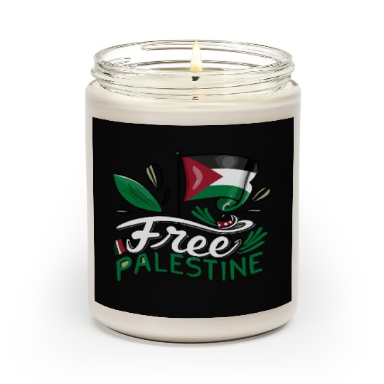 I Love Free Palestine Flag Save Gaza Palestinian Scented Candles