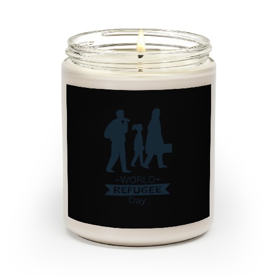 world refugee day black Scented Candles