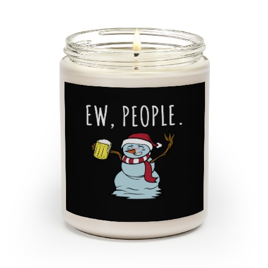 Merry Christmas Ew People Drunk Beer Snowman Scented Candles