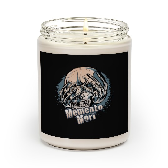 Unique Skull With Skeleton Hands Over Face Scented Candles