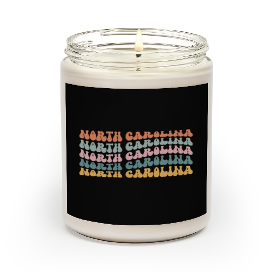 North Carolina State North Carolinian Pride Groovy Scented Candles