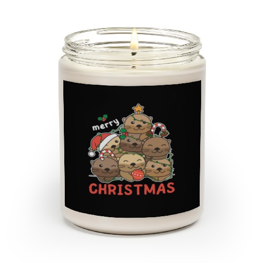 Otter Christmas Tree Merry Christmas Scented Candles