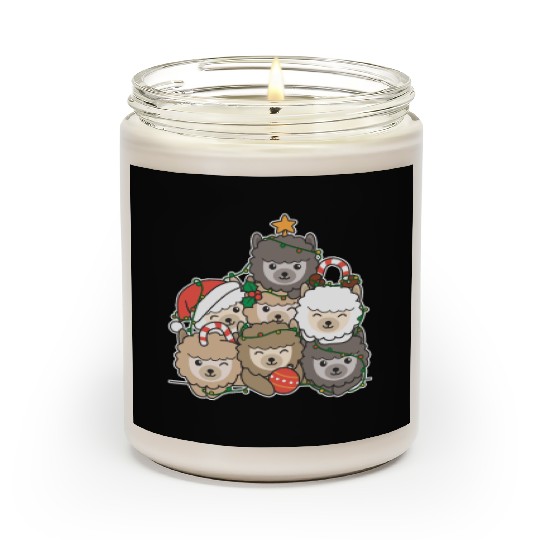 Alpaca Christmas Tree Funny Animal Christmas Scented Candles