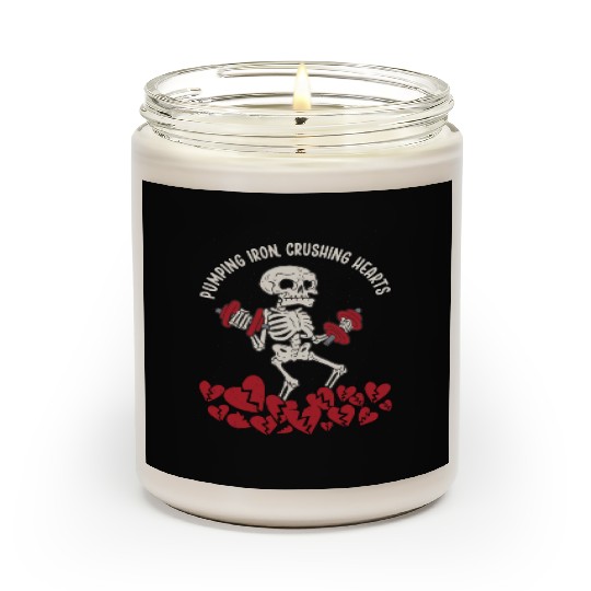Anti Valentine´s Day Broken Heart Powerlifting Gym Scented Candles