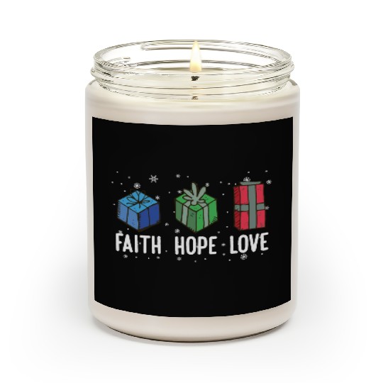 Faith Hope Love Religious Family Christmas Scented Candles
