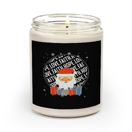 Faith Hope Love Religious Family Christmas Santa Scented Candles