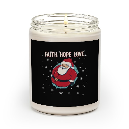Faith Hope Love Religious Family Christmas Santa Scented Candles