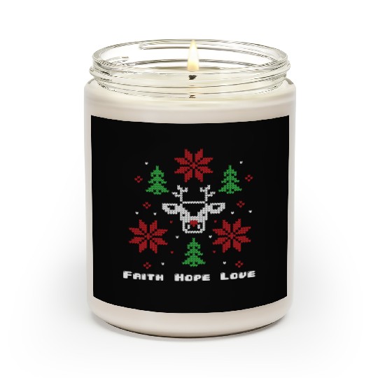 Faith Hope Love Religious Family Christmas Scented Candles