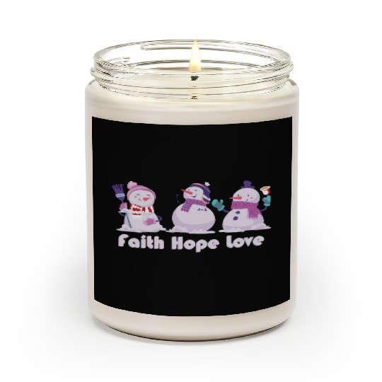 Faith Hope Love Religious Family Christmas Scented Candles