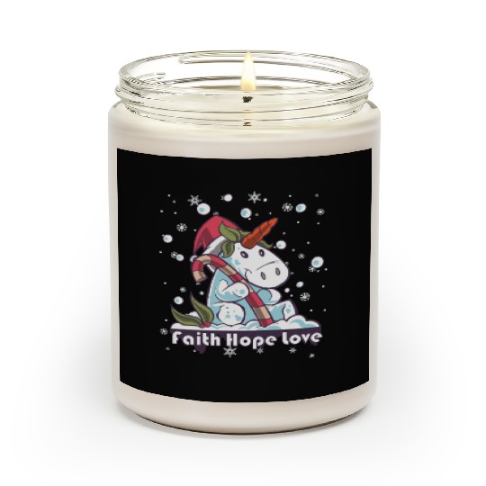 Faith Hope Love Religious Family Christmas Scented Candles
