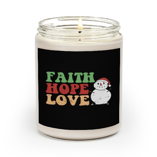 Faith Hope Love Religious Family Christmas Scented Candles