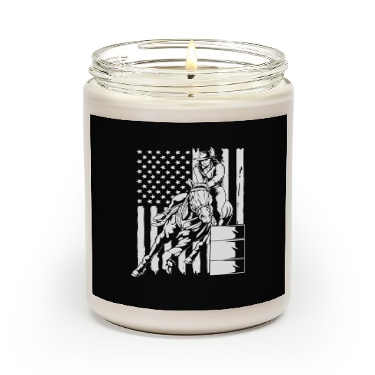 4th Of July Cowgirl Barrel Racing American Flag Scented Candles