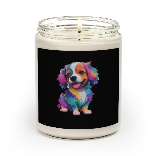 Colorful Cute Dog for Dog Lovers Scented Candles