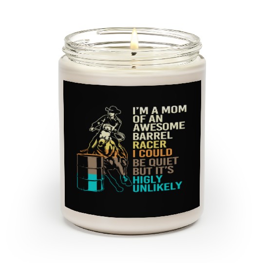 Funny Horseback Riding Cowgirl Barrel Racing Mom Scented Candles