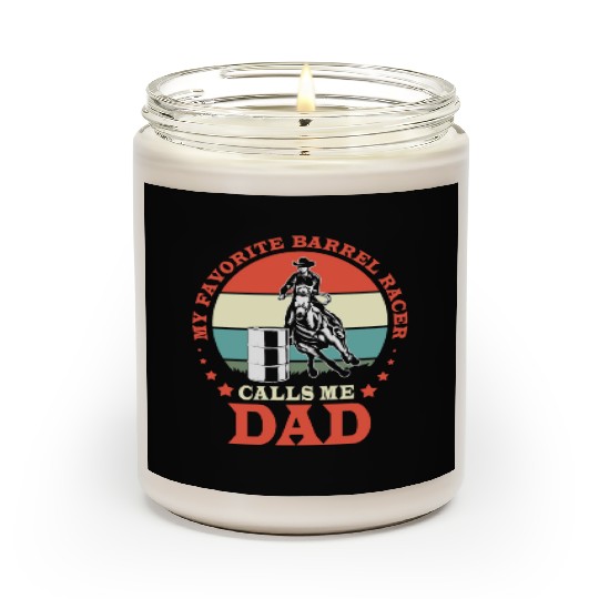 Retro Horse Riding Fathers Day Barrel Racing Dad Scented Candles