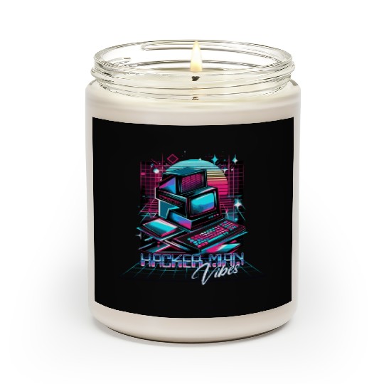 Retro Neon Hacker Man Vibes 90s Scented Candles