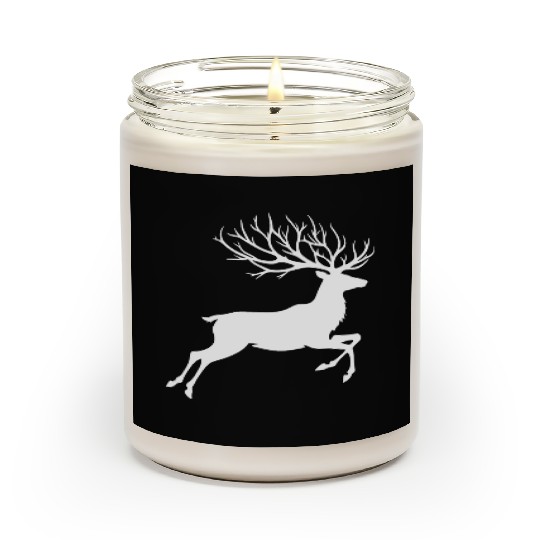 Reindeer silhouette deer antlers Christmas Scented Candles