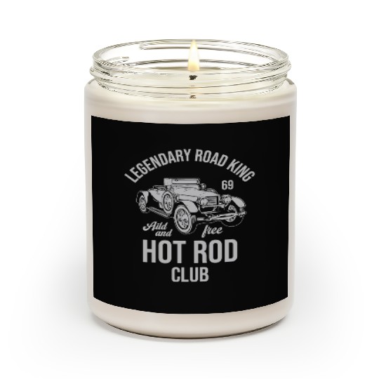 hot rod club, classic car, vintage car Scented Candles