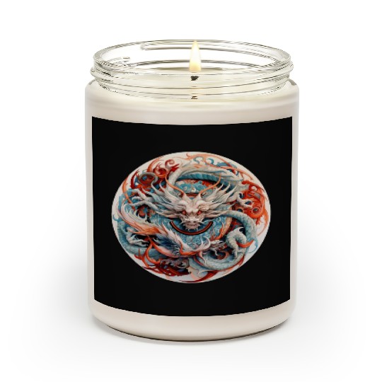 Chinese Dragon Mandala Art Scented Candles