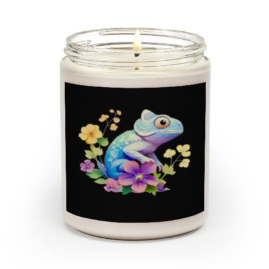 Cute Chameleon for Lizard Pet Lover Scented Candles
