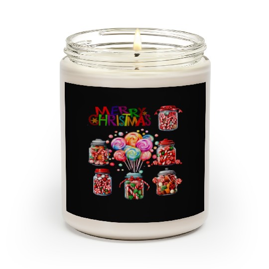 Merry Christmas Sweet Candy Canes Scented Candles