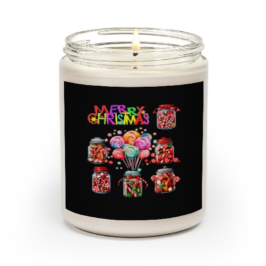 Merry Christmas Sweet Candy Canes Scented Candles