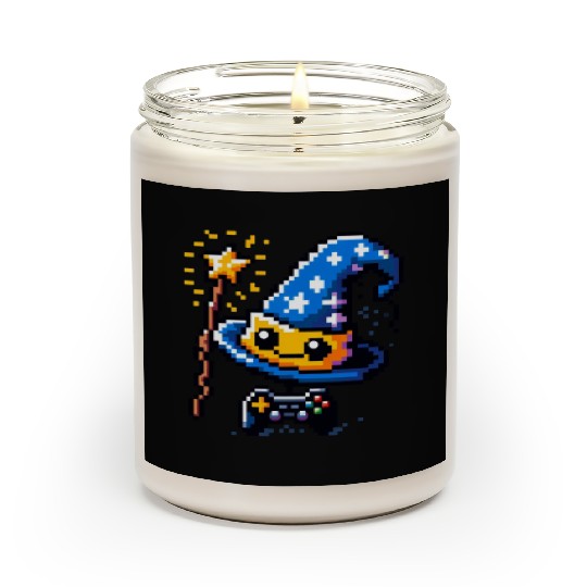 Gamer Wizard 8-Bit Hat with Controller Wand Scented Candles