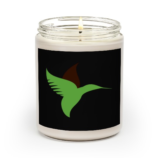 Green Bird Illustration Scented Candles