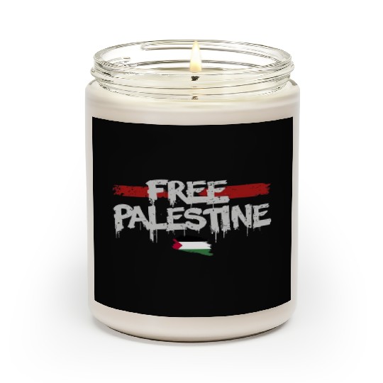 graffiti free palestine Scented Candles