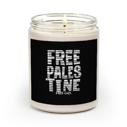 free palestine white Scented Candles