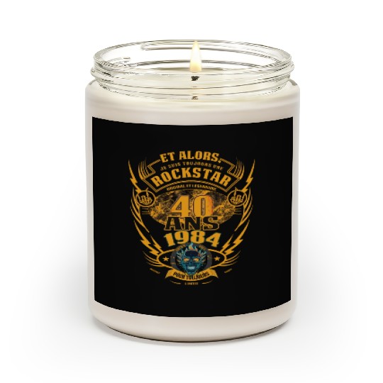 40th birthday 1984 Rock'n Roll forever gift Scented Candles